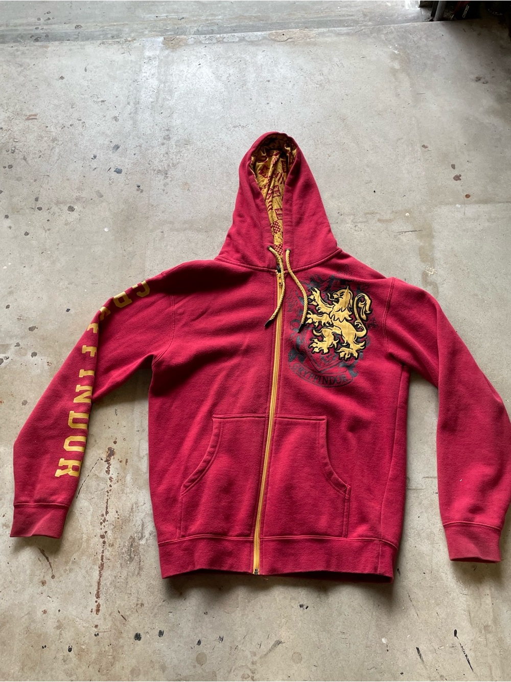 Y2K Warner Bros. Harry Potter Gryffindor Zip Up Hoodie Sweater Jacket Small